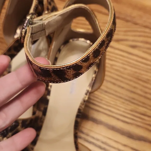 Kate Spade Metalic Copper Animal Print Block Heel Shoes NEW 9.5 - Picture 12 of 12